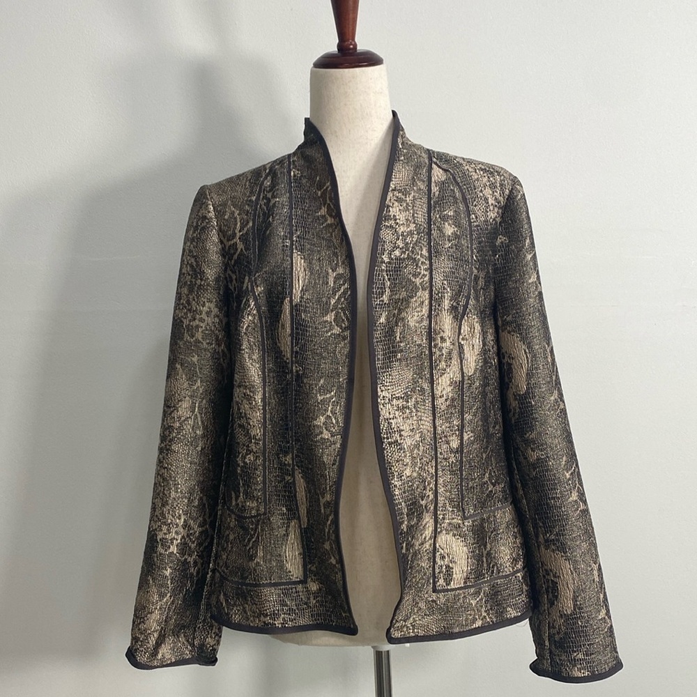 Chico’s luxurious Gold Open Front Blazer Women’s S